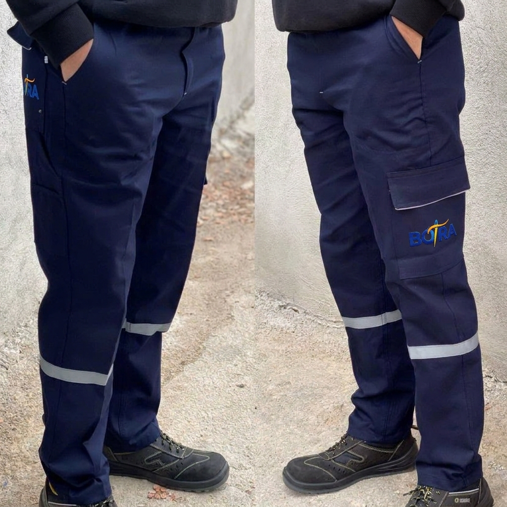 Reflektörlü İş Pantolonu Çok Cepli Dayanıklı 