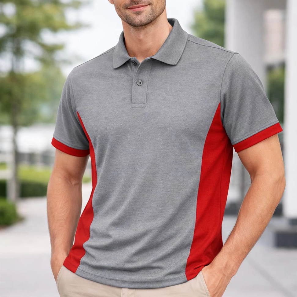 Parçalı Polo Yaka İş Tişörtü